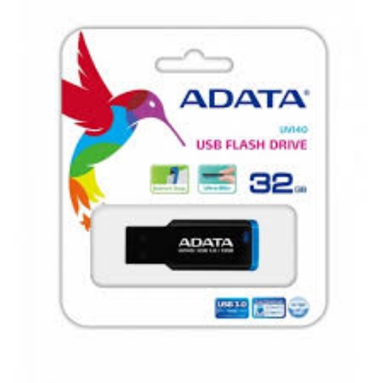 Picture of A-DATA FlashDrive UV140 32GB Black + Blue USB 3.0 Flash Drive, Retail