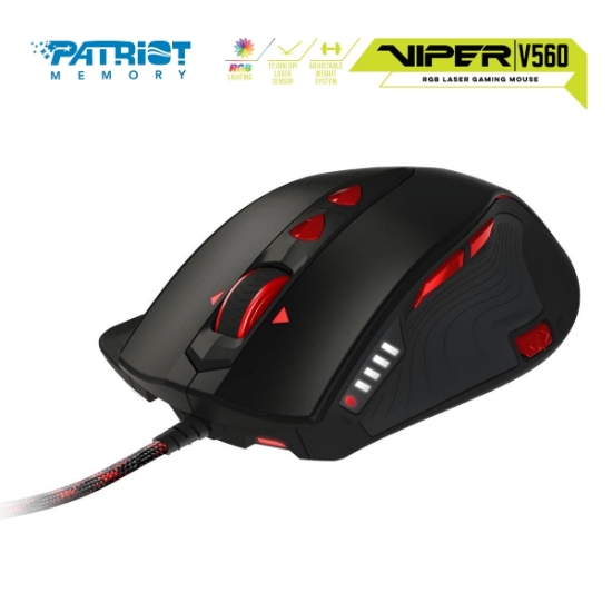 სურათი მაუსი Patriot Viper V560 (PV560LULPWK) RGB Laser 8200DPI