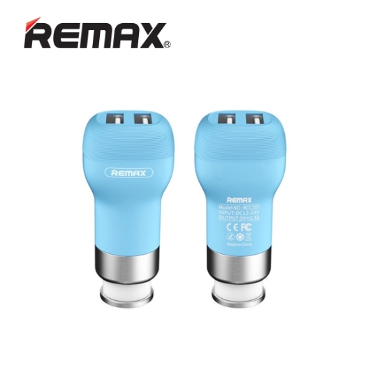Picture of Car Charger REMAX RCC-207 2xUSB 5V/2.4A BLUE