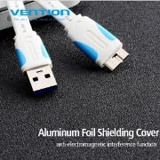 Picture of CABLE Vention VAS-A12-W050 USB3.0 USB A Male Micro B Male WHITE