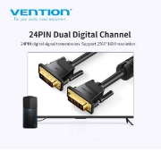 სურათი DVI-D კაბელი VENTION EAABH 2M 24+1 BLACK