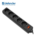 Picture of დენის გამანაწილებელი Defender ES 1.8 5outlets 1.8m Black