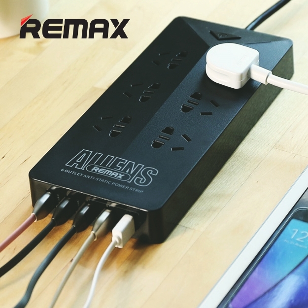 Picture of Surge Protector REMAX Aliens RU-S4 6outlets 5 USB charger 1.8m