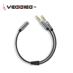 Picture of AUX ADAPTER VEGGIEG Q/WXDZ X001-2018 2X 3.5MM MALE TO 4 POLE 3.5MM FEMALE