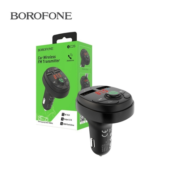 Picture of CAR USB CHARGER BOROFONE BC26 FM transmitter black