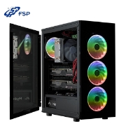 სურათი ქეისი FSP CMT340 Mid Tower RGB Glass Black
