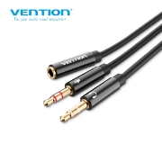 სურათი AUX გადამყვანი VENTION BBTBY 2x 3.5mm Male to 1x 3.5mm Female 4 Pole