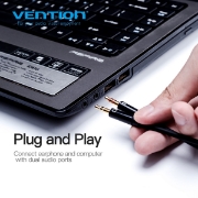 სურათი AUX გადამყვანი VENTION BBTBY 2x 3.5mm Male to 1x 3.5mm Female 4 Pole