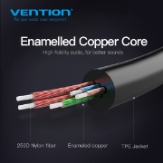სურათი AUX გადამყვანი VENTION BBTBY 2x 3.5mm Male to 1x 3.5mm Female 4 Pole