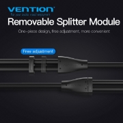 სურათი AUX გადამყვანი VENTION BBTBY 2x 3.5mm Male to 1x 3.5mm Female 4 Pole