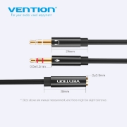 სურათი AUX გადამყვანი VENTION BBTBY 2x 3.5mm Male to 1x 3.5mm Female 4 Pole