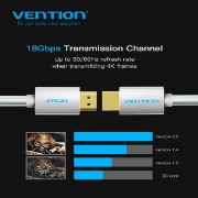Picture of HDMI Cable Vention AABII 3M Silver Cotton