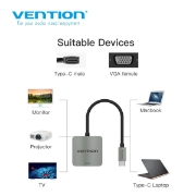 Picture of Adapter Type-C to VGA VENTION CGMHA Metal 0.1M
