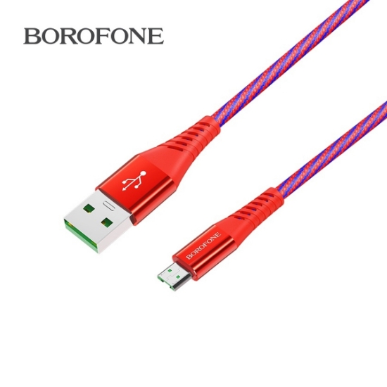 სურათი MICRO USB კაბელი BOROFONE BU13 Fast Charging 4A RED 1.2M