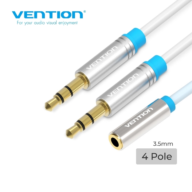 Picture of AUX გადამყვანი VENTION BBDWY  2x3.5mm Male to 4 Pole 3.5mm Female Stereo Splitter