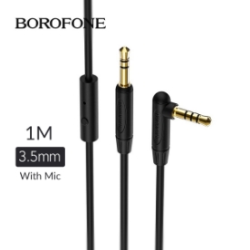 Picture of AUX Cable With Mic BOROFONE BL5 1M BLACK 3.5MM