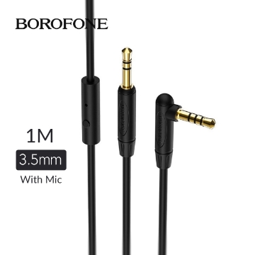 დეტალურის ჩვენება AUX კაბლი მიკოროფონით BOROFONE BL5 1M BLACK 3.5MM სურათი AUX კაბლი მიკოროფონით BOROFONE BL5 1M BLACK 3.5MM