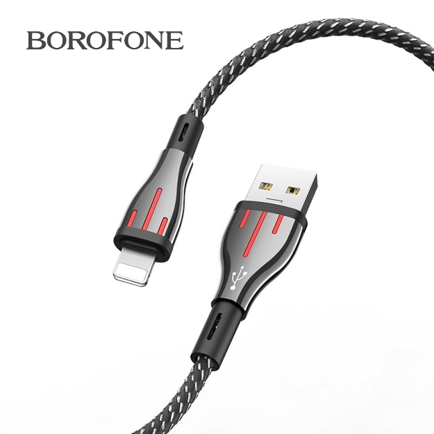 Picture of Lightning Cable BOROFONE BU23 Highway BLACK 1.2M 2.4A