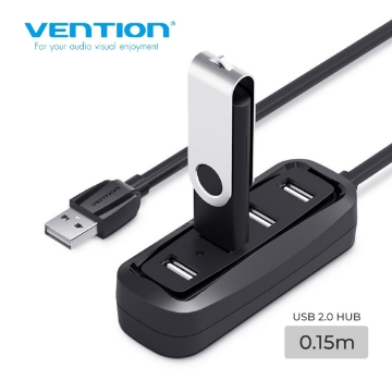 დეტალურის ჩვენება USB ჰაბი VENTION VAS-J43-B015 4 Port USB2.0 სურათი USB ჰაბი VENTION VAS-J43-B015 4 Port USB2.0