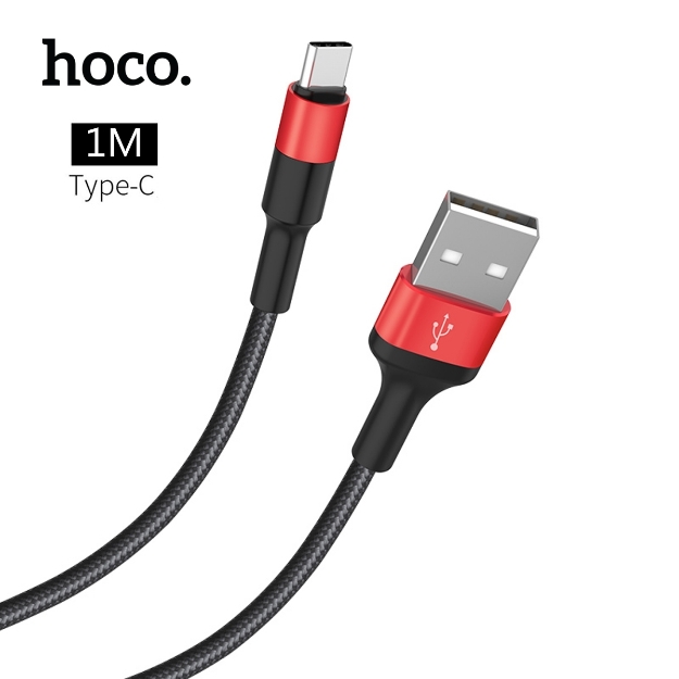 Picture of Type-C Cable HOCO X26 Xpress Charging Data 3.0A 1M Black/Red