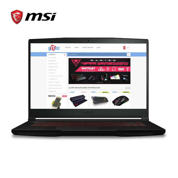 Picture of Notebook MSI GF63  15.6"  FHD  9S7-16R412-647  i5-9300H  GTX1650  8GB RAM 256GB ssd