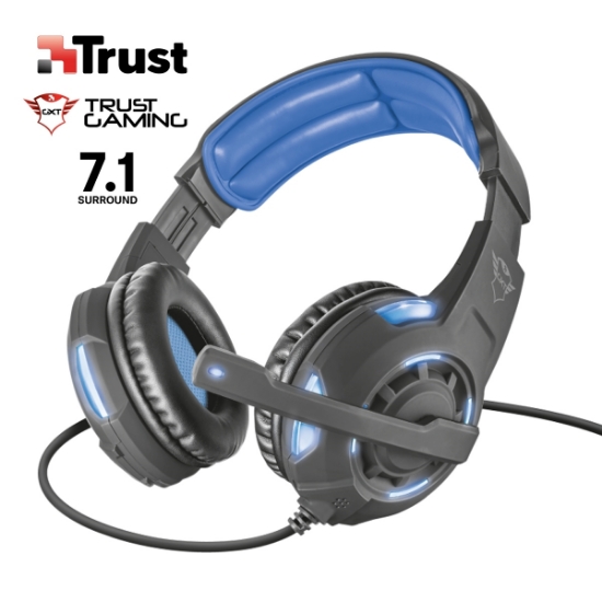 სურათი ყურსასმენი TRUST GXT 350 RADIUS  22052 USB 7.1 SURROUND BLACK