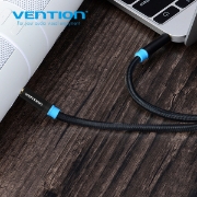 Picture of AUX Cable VENTION P350AC500-B-M 3.5mm 5M Cotton Braided Black
