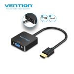Picture of Adapter HDMI TO VGA VENTION ACRBB 0.15CM Black with Female Micro USB and Audio