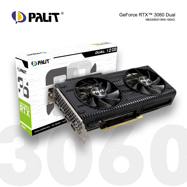 Picture of Video Card PALIT RTX 3060 Dual 12GB (NE63060019K9-190AD) GDDR6 192bit