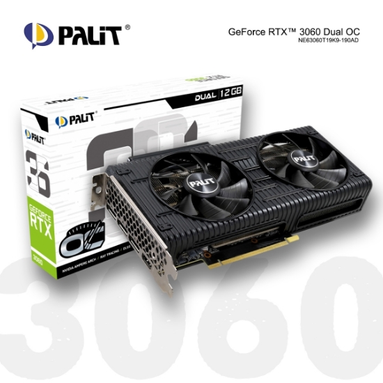 Picture of Video Card PALIT RTX 3060 Dual OC 12GB (NE63060T19K9-190AD) GDDR6 192bit