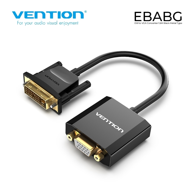Picture of Adapter DVI TO VGA VENTION EBABG 24+1 Black