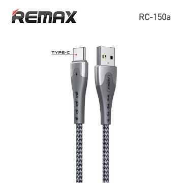 დეტალურის ჩვენება Type-C კაბელი REMAX RC-150a Kayway Series 2.4A Data 1m SIlver სურათი Type-C კაბელი REMAX RC-150a Kayway Series 2.4A Data 1m SIlver