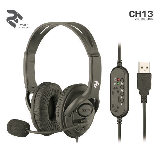 Picture of ყურსასმენი 2E CH13 2E-CH13SU USB Headset Black