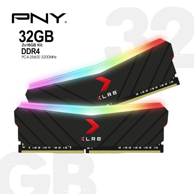 Picture of ოპერატიული მეხსიერება PNY 32GB XLR8 Gaming Epic-X RGB DDR4 3200MHz MD32GK2D4320016XRGB