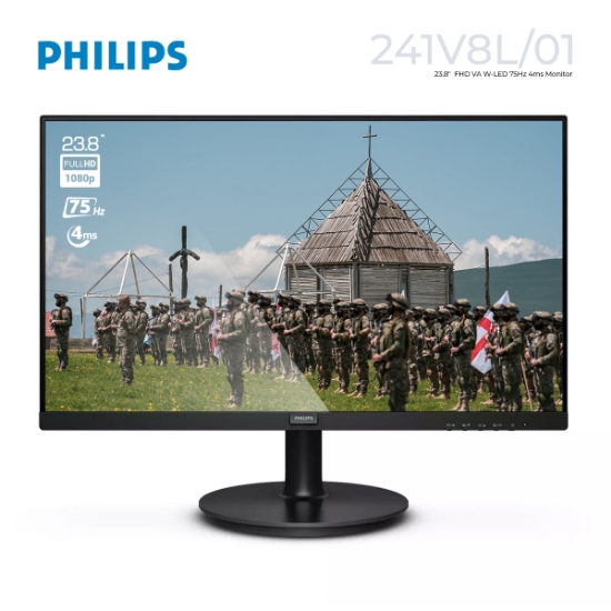 Picture of Monitor PHILIPS V LINE 241V8L/01 23.8" VA W-LED 75HZ 4MS BLACK