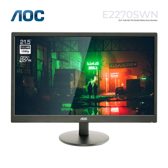 Picture of Monitor AOC E2270SWN 21.5" FHD NT WLED 60HZ 5MS BLACK