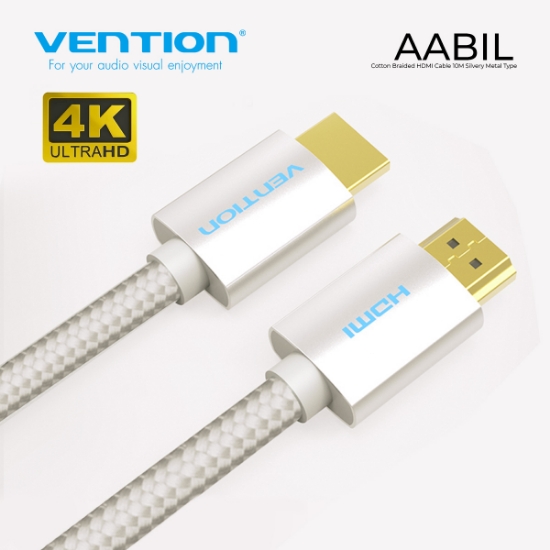 Picture of 4K HDMI Cable VENTION AABIL 10M SILVER COTTON
