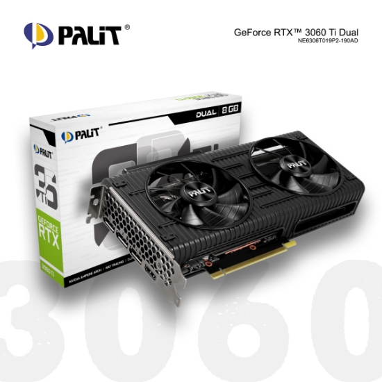 Picture of Video Card Palit RTX3060Ti DUAL 8GB  (NE6306T019P2-190AD) GDDR6 256bit