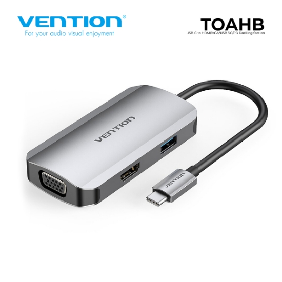 სურათი TYPE-C TO HDMI VGA USB3.0 გადამყვანი VENTION TOAHB