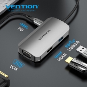 სურათი TYPE-C TO HDMI VGA USB3.0 გადამყვანი VENTION TOAHB