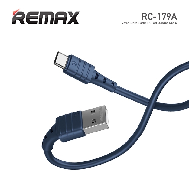 Picture of TYPE-C კაბელი REMAX RC-179A Zeron SERIES 2.4A 1M BLUE