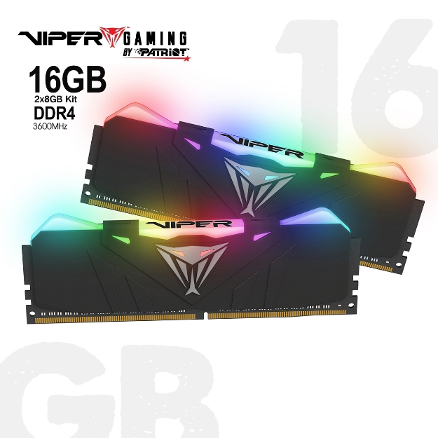 Picture of ოპერატიული მეხსიერება Patriot Viper RGB 16GB DDR4 3600MHZ PVR416G360C8K
