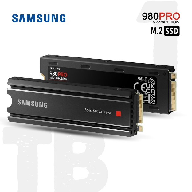 Picture of Solid State Drive Samsung 980 PRO 1TB MZ-V8P1T0CW With Heatsink PCIe 4.0 NVMe M.2