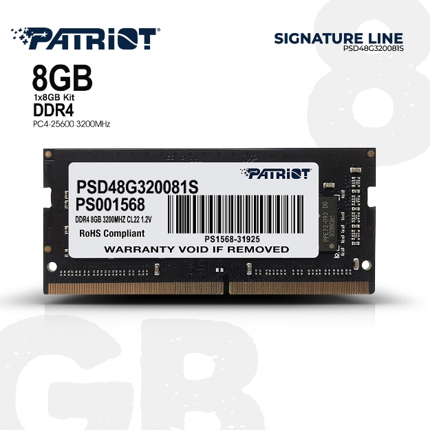 Picture of Memory PATRIOT SIGNATURE LINE PSD48G320081S 8GB DDR4 3200MHZ SODIMM