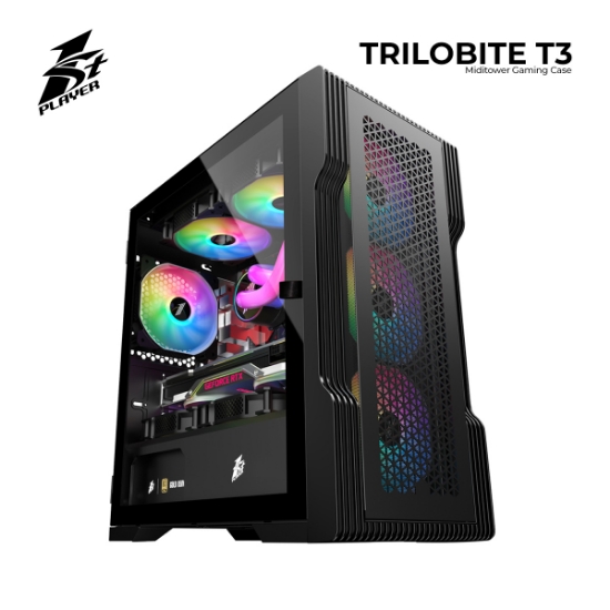 სურათი ქეისი 1STPLAYER TRILOBITE T3 (1STPLR-T3-Black) Miditower BLACK