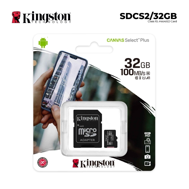 Picture of მეხსიერების ბარათი Kingston SDCS2/32GB 32GB MICRO mSDHC V10