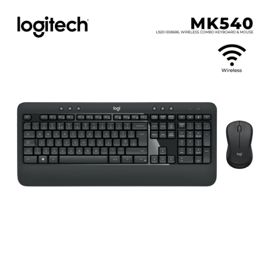 Picture of WIRELESS KEYBOARD MOUSE LOGITECH MK540 L920-008686 WIRELESS COMBO BLACK