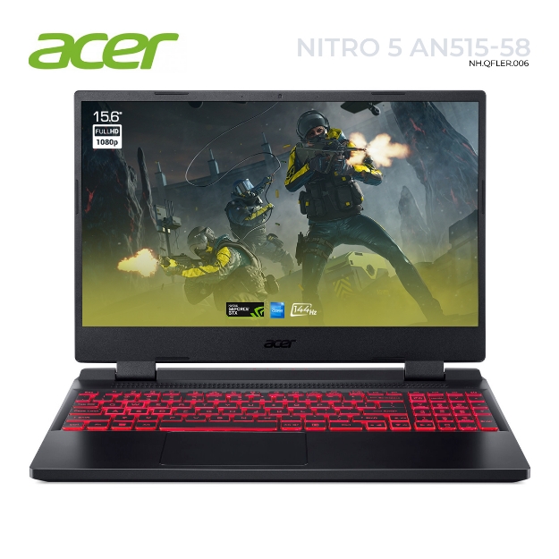 Picture of NOTEBOOK ACER NITRO 5 AN515-58 NH.QFLER.006 15.6" INTEL CORE i5-12500H 16GB DDR4 RTX 3050Ti 4GB 512GB SSD