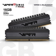 Picture of MEMORY PATRIOT VIPER 4 BLACKOUT 16GB (2X8GB) DDR4 3600MHz PVB416G360C8K