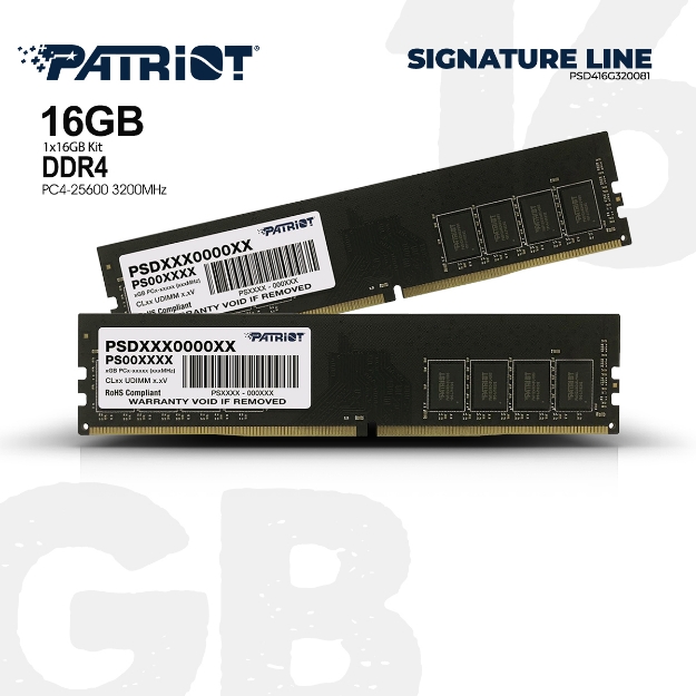 Picture of MEMORY PATRIOT SIGNATURE LINE PSD416G320081 16GB DDR4 3200MHZ
